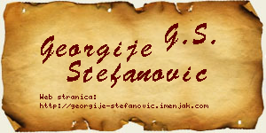 Georgije Stefanović vizit kartica